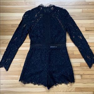 ALEXIS Black Lace Romper